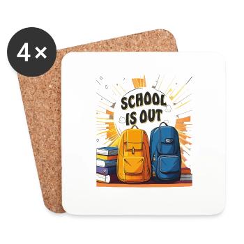 SCHOOL IS OUT - Untersetzer (4er-Set) - Weiß - Vorne