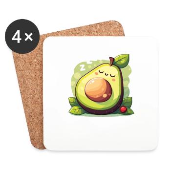Schlafocado Official Sleep Shirt - Coasters (set of 4) - white - Front