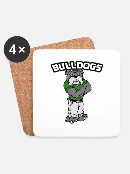 Bulldogge - Untersetzer (4er-Set) - Weiß