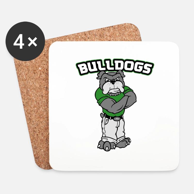 Bulldogge - Untersetzer (4er-Set) - Weiß