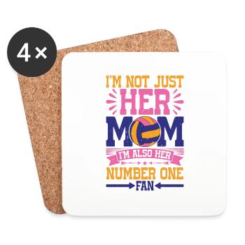 I'm Not Just Her Mom I'm Also Her Number One Fan - Untersetzer (4er-Set) - Weiß - Vorne
