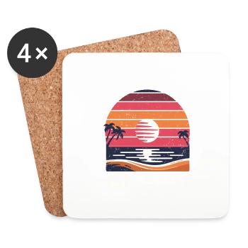 Ich bin lieber am Strand Sommerurlaub Strände - Untersetzer (4er-Set) - Weiß - Vorne