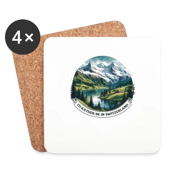 Je préfère être en Suisse vacancier - Dessous de verre (lot de 4) - blanc - Devant