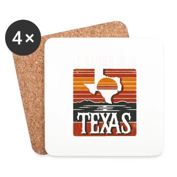 Ich wäre lieber in Texas Urlaubsurlauber - Untersetzer (4er-Set) - Weiß - Vorne