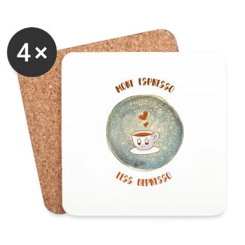 Espresso, Coffee, Coffee, Latte, Gift Idea, Fun - Coasters (set of 4) - white - Front
