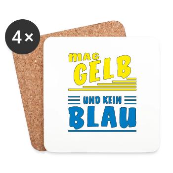 LIKES YELLOW AND NOT BLUE - Coasters (set of 4) - white - Front