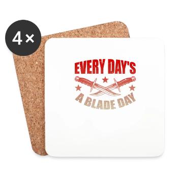 Chaque jour est un jour de lame - Dessous de verre (lot de 4) - blanc - Devant
