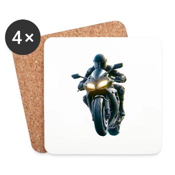 Only Motorrad - Untersetzer (4er-Set) - Weiß - Vorne