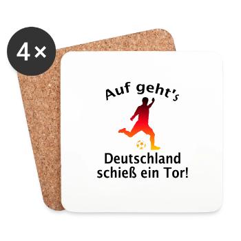 Deutschland schieß ein Tor - Untersetzer (4er-Set) - Weiß - Vorne