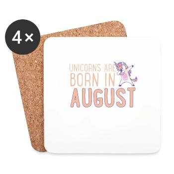 Les licornes sont nées en août Licorne drôle de dabbing - Dessous de verre (lot de 4) - blanc - Devant