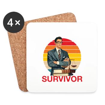 Bar Exam Survivor 6 - Coasters (set of 4) - white - Front