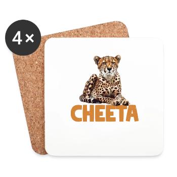 Cheeta-le 2 - Dessous de verre (lot de 4) - blanc - Devant