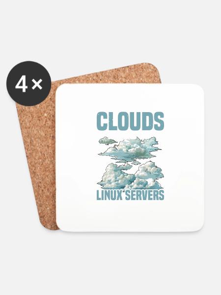 What Are Clouds Made Of, Linux Servers Mostly 31 - Untersetzer (4er-Set) - Weiß