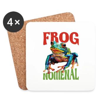 Noménal grenouille - Dessous de verre (lot de 4) - blanc - Devant