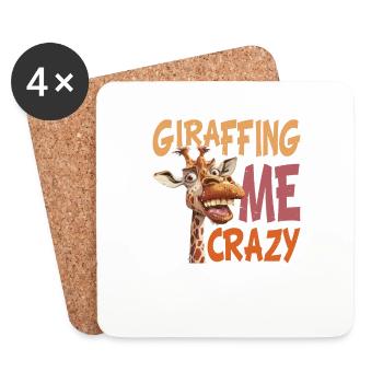 Girafe-moi fou 2 - Dessous de verre (lot de 4) - blanc - Devant