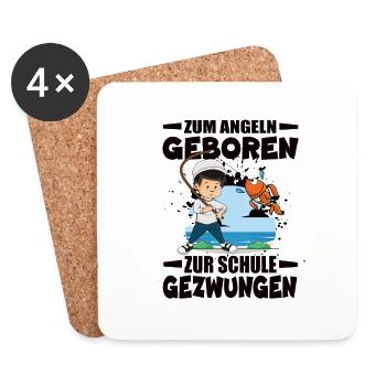 Nés pour pêcher, forcés d’aller à l’école - Dessous de verre (lot de 4) - blanc - Devant