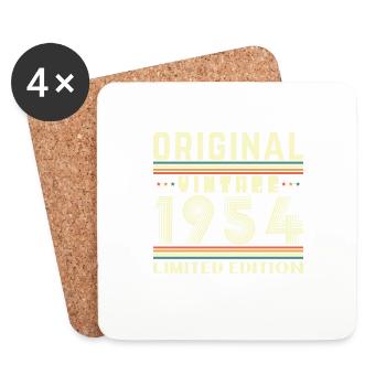 70 Jahre 1954 Vintage Retro Geburtstagsgeschenk - Untersetzer (4er-Set) - Weiß - Vorne