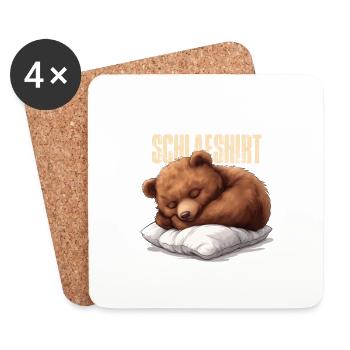 Offizielles Schlafshirt Bär - Untersetzer (4er-Set) - Weiß - Vorne