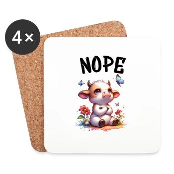 La vache dit non pour les garçons et les filles - Dessous de verre (lot de 4) - blanc - Devant