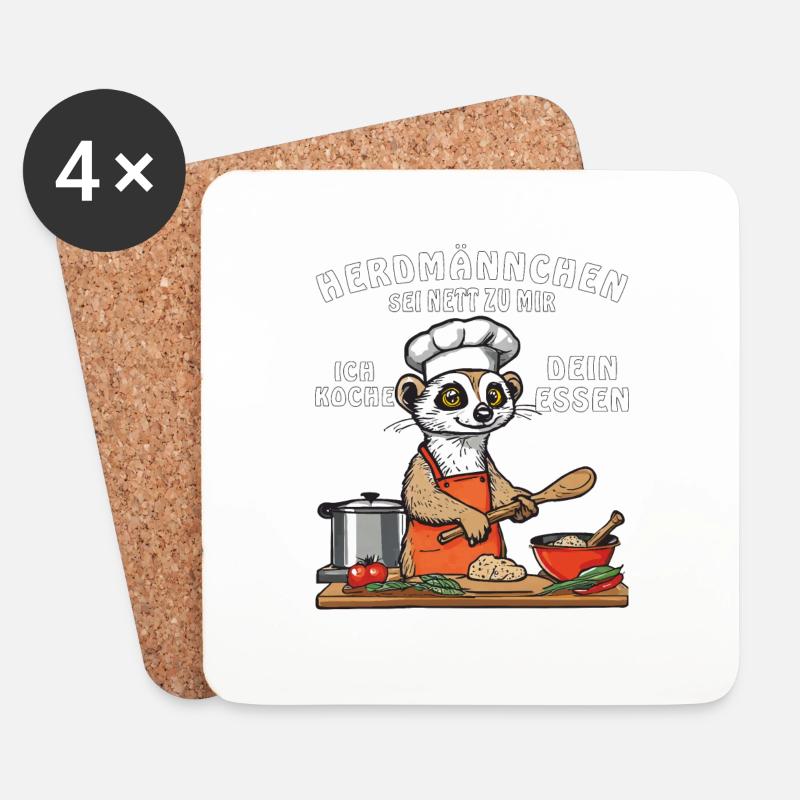 HERDMÄNNCHEN SEI NETT ZU MIR - Untersetzer (4er-Set) - Weiß