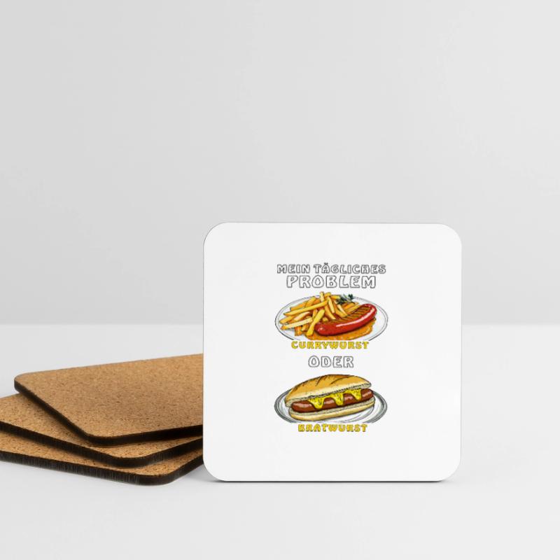 MEIN PROBLEM CURRYWURST ODER BRATWURST Untersetzer (4er-Set)