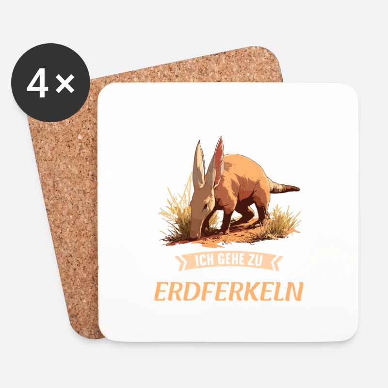 Erdferkeln Erdferkel - Untersetzer (4er-Set) - Weiß