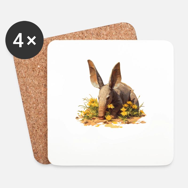 Erdferkeln Erdferkel - Untersetzer (4er-Set) - Weiß