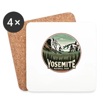 Boucle vintage du parc national de Yosemite - Dessous de verre (lot de 4) - blanc - Devant