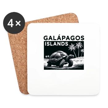 Galapagos Islands Giant Tortoise - Coasters (set of 4) - white - Front