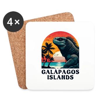 Marine Iguana Galápagos Islands - Untersetzer (4er-Set) - Weiß - Vorne