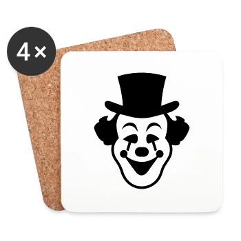 Clown - Dessous de verre (lot de 4) - blanc - Devant