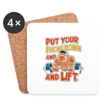Put Your Phone Down And Lift 7 - Untersetzer (4er-Set) - Weiß - Vorne
