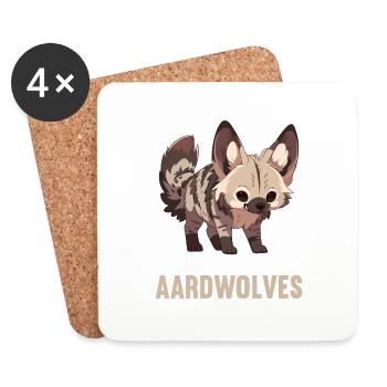 Loups d’Aardwolf - Dessous de verre (lot de 4) - blanc - Devant