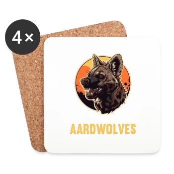Loups d’Aardwolf - Dessous de verre (lot de 4) - blanc - Devant
