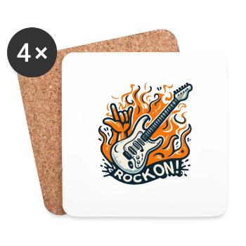 GUITAR ROCK ON - Coasters (set of 4) - white - Front