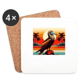 Fou rétro Redfoot - Dessous de verre (lot de 4) - blanc - Devant