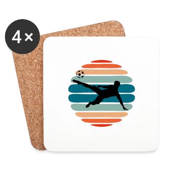 Football Lovers Retro Sunset Footballer Shooter - Coasters (set of 4) - white - Front