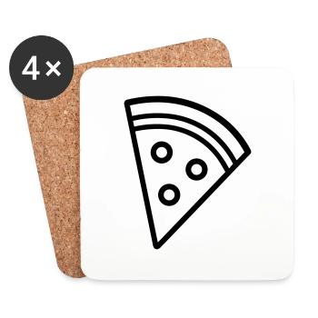 Pizza slice - Coasters (set of 4) - white - Front