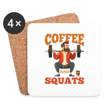 Coffee And Squats 14 - Untersetzer (4er-Set) - Weiß - Vorne