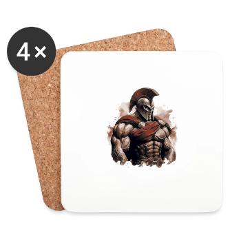 Gymnase de gladiateurs Spartan Muscles - Dessous de verre (lot de 4) - blanc - Devant