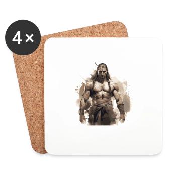 Chef de Musculation Muscles Indien - Dessous de verre (lot de 4) - blanc - Devant