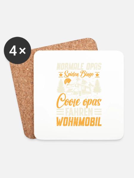 Normale Opas fahren Fahrrad coole Opas Wohnmobil - Untersetzer (4er-Set) - Weiß