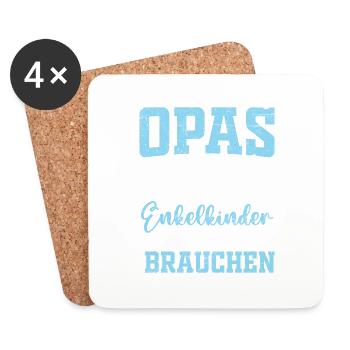 Opa Opi Großvater Enkelkinder - Untersetzer (4er-Set) - Weiß - Vorne