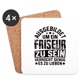Friseur Friseure Frisör Friseursalon Friseuere - Untersetzer (4er-Set) - Weiß - Vorne