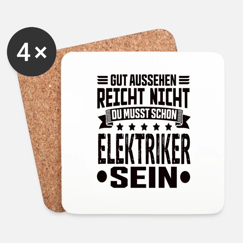 Elektriker - Untersetzer (4er-Set) - Weiß