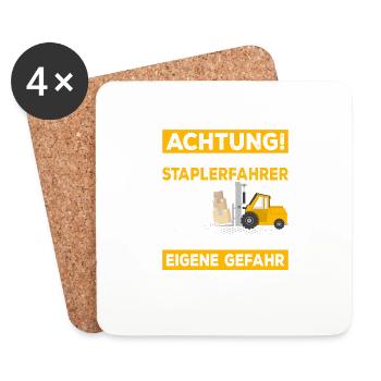 Forklift Driver Warehouse Operator Warehouse Logistics - Coasters (set of 4) - white - Front