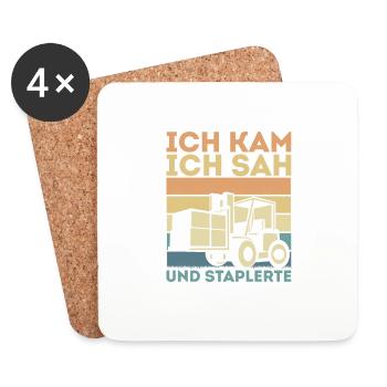 Gabelstaplerfahrer Lagerist Lagerarbeiter - Untersetzer (4er-Set) - Weiß - Vorne