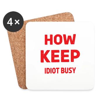 Comment occuper un idiot 19 - Dessous de verre (lot de 4) - blanc - Devant