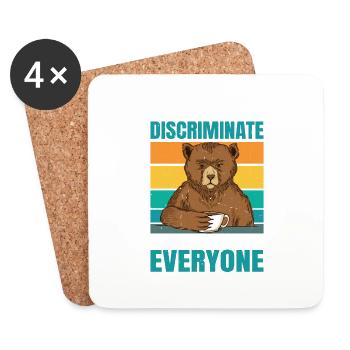 I Don't Discriminate I Hate Everyone 28 - Coasters (set of 4) - white - Front