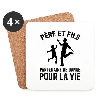 Father and Son Dance For Life Partner Dad - Coasters (set of 4) - white - Front